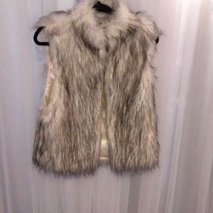 Faux fox fur vest satin lined